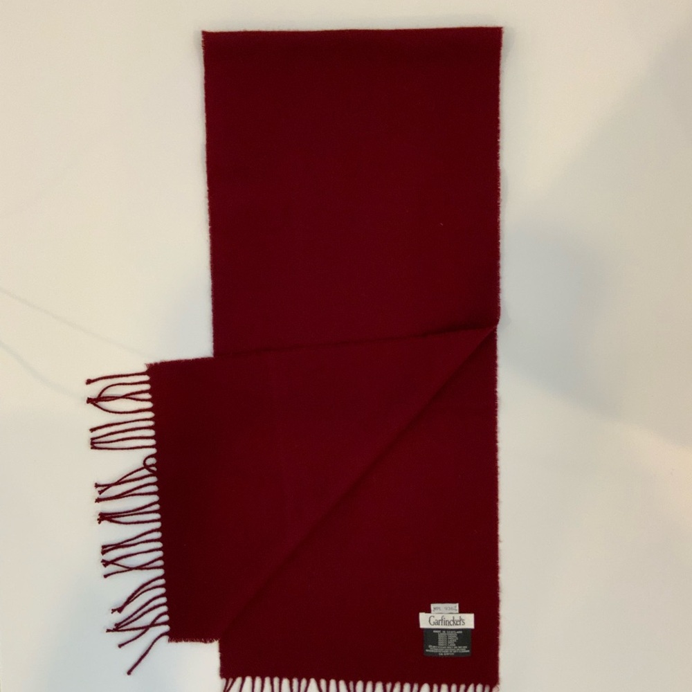 Men’s Vintage Garfinckel’s Lamswool Scarf - Burgundy